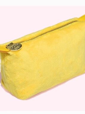 NWT Stoney Clover Lane pep rally yellow fuzzy pouchette pouch